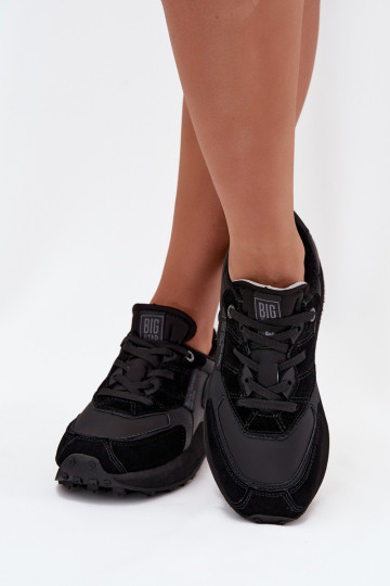 Piel Zapatillas modelo zapatos. Femenino Big Star OO274562 Hi-Poly System de color negro 2