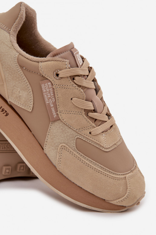 Piel Zapatillas modelo zapatos. Tiene quesculino Big Star OO174298 Hi-Poly System beige