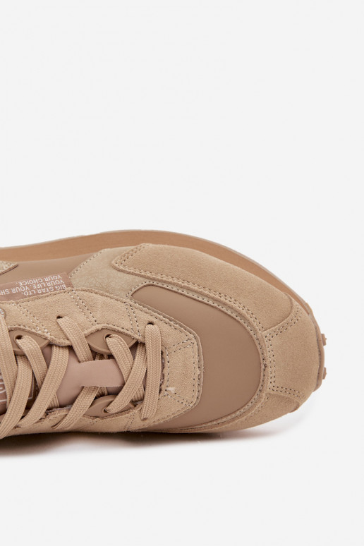 Piel Zapatillas modelo zapatos. Tiene quesculino Big Star OO174298 Hi-Poly System beige