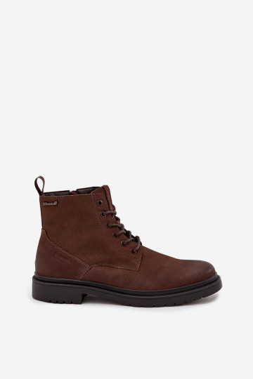 Botines de cuero cálidos para hombre Big Star OO174149 color chocolate 2
