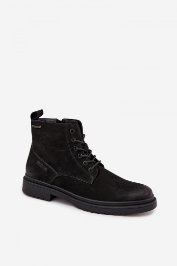 Botines de cuero cálidos para hombre Big Star OO174148 color negro