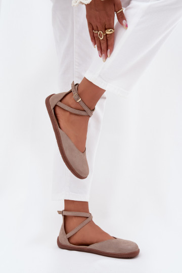 Bailarinas de ante Femenino Barefoot con rayas Zazoo 191 color gris