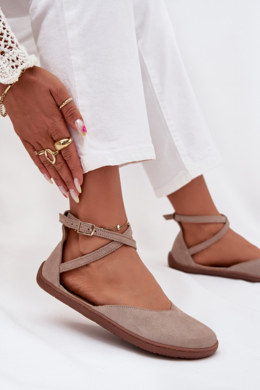 Bailarinas de ante Femenino Barefoot con rayas Zazoo 191 color gris Bailarinas de ante Femenino Barefoot con rayas Zazoo 191 color gris