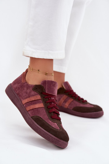 Zapatillas deportivas de ante para mujer Zazoo N1068 color burdeos