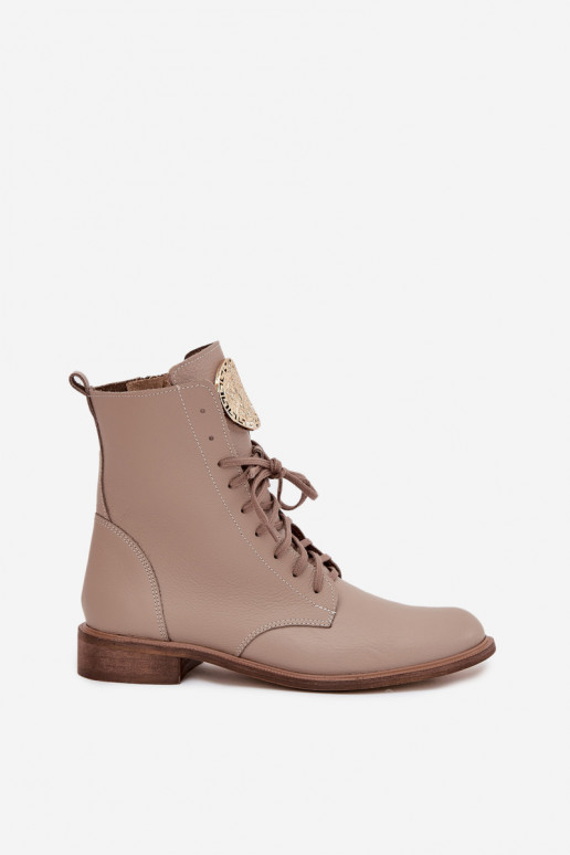 Piel Botas de mujer con tacones anchos Ze color doradom Detalem Zazoo 3084 beige Piel Botas de mujer con tacones anchos Ze color doradom Detalem Zazoo 3084 beige
