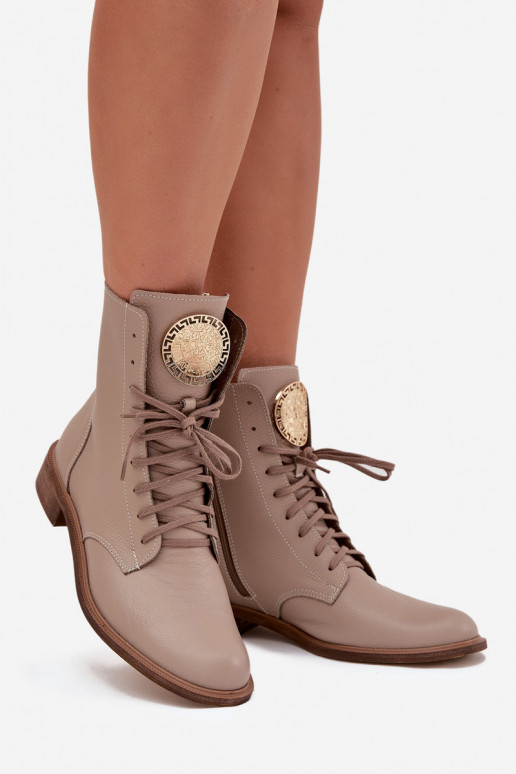 Piel Botas de mujer con tacones anchos Ze color doradom Detalem Zazoo 3084 beige Piel Botas de mujer con tacones anchos Ze color doradom Detalem Zazoo 3084 beige