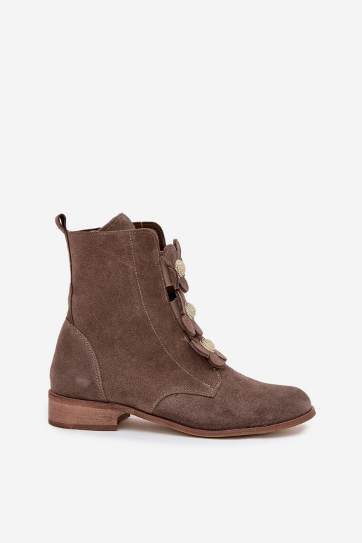 Zapatos de gamuza Femenino Con decoracionesi con motivos floraleskami Zazoo 3085 beige Zapatos de gamuza Femenino Con decoracionesi con motivos floraleskami Zazoo 3085 beige