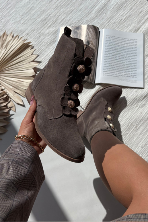 Zapatos de gamuza Femenino Con decoracionesi con motivos floraleskami Zazoo 3085 beige Zapatos de gamuza Femenino Con decoracionesi con motivos floraleskami Zazoo 3085 beige