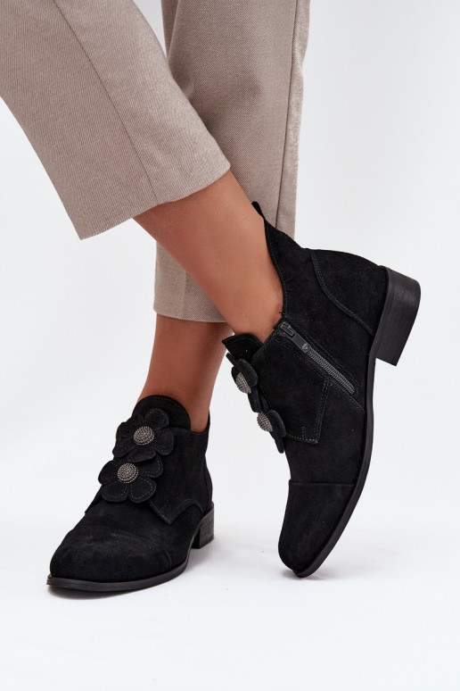 de gamuza zapatos Femenino Con decoracionesi con motivos floraleskami Zazoo 3080 de color negro de gamuza zapatos Femenino Con decoracionesi con motivos floraleskami Zazoo 3080 de color negro