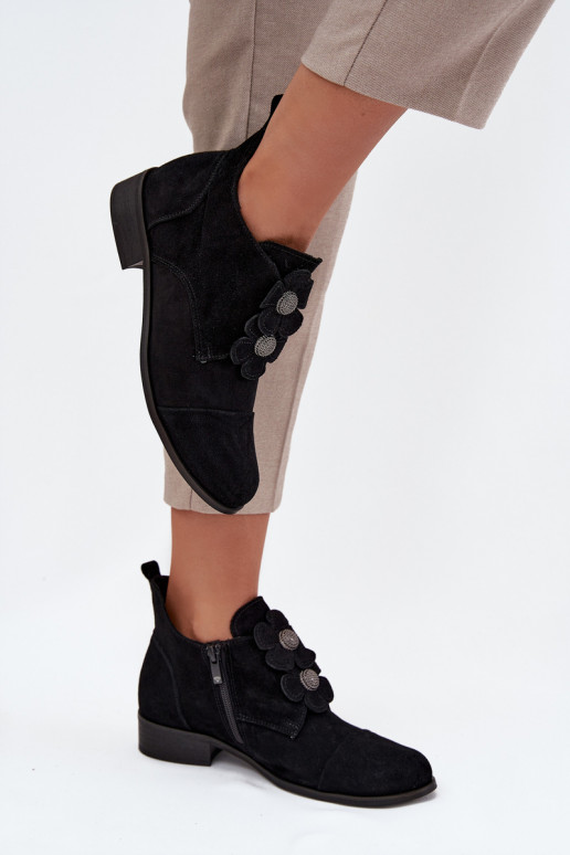 de gamuza zapatos Femenino Con decoracionesi con motivos floraleskami Zazoo 3080 de color negro de gamuza zapatos Femenino Con decoracionesi con motivos floraleskami Zazoo 3080 de color negro