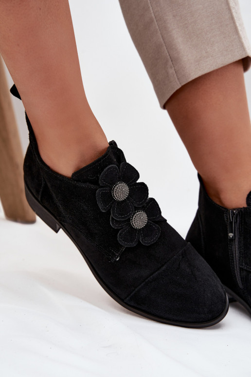 de gamuza zapatos Femenino Con decoracionesi con motivos floraleskami Zazoo 3080 de color negro de gamuza zapatos Femenino Con decoracionesi con motivos floraleskami Zazoo 3080 de color negro