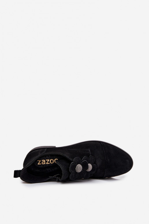 de gamuza zapatos Femenino Con decoracionesi con motivos floraleskami Zazoo 3080 de color negro de gamuza zapatos Femenino Con decoracionesi con motivos floraleskami Zazoo 3080 de color negro
