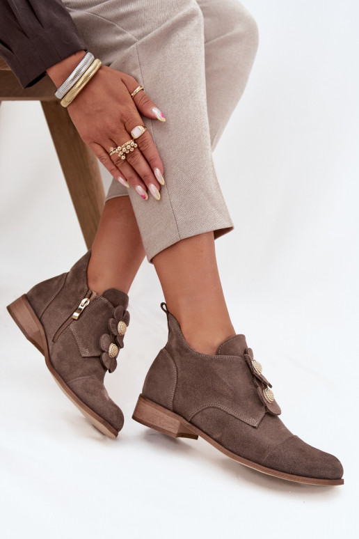 de gamuza zapatos Femenino Con decoracionesi con motivos floraleskami Zazoo 3080 beige de gamuza zapatos Femenino Con decoracionesi con motivos floraleskami Zazoo 3080 beige