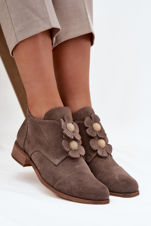 de gamuza zapatos Femenino Con decoracionesi con motivos floraleskami Zazoo 3080 beige de gamuza zapatos Femenino Con decoracionesi con motivos floraleskami Zazoo 3080 beige