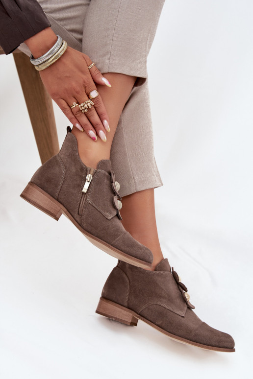 de gamuza zapatos Femenino Con decoracionesi con motivos floraleskami Zazoo 3080 beige de gamuza zapatos Femenino Con decoracionesi con motivos floraleskami Zazoo 3080 beige