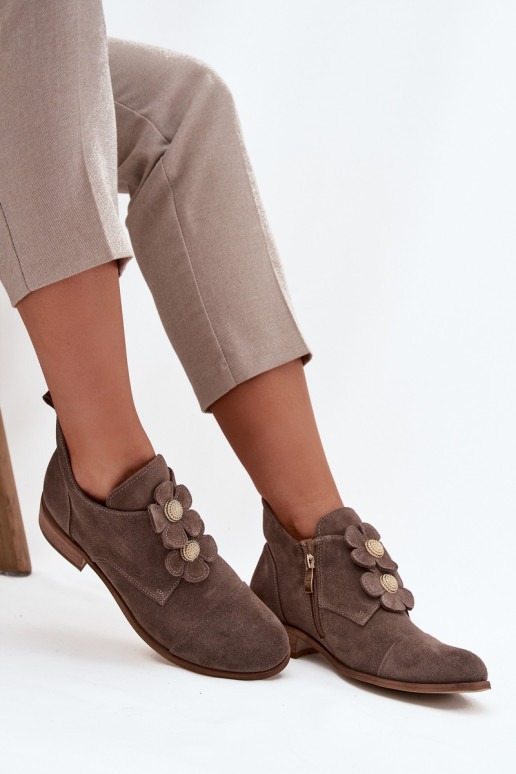 de gamuza zapatos Femenino Con decoracionesi con motivos floraleskami Zazoo 3080 beige de gamuza zapatos Femenino Con decoracionesi con motivos floraleskami Zazoo 3080 beige