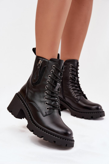Piel Botas de mujer reloj calentamiento Vinceza 86418 de color negro 2