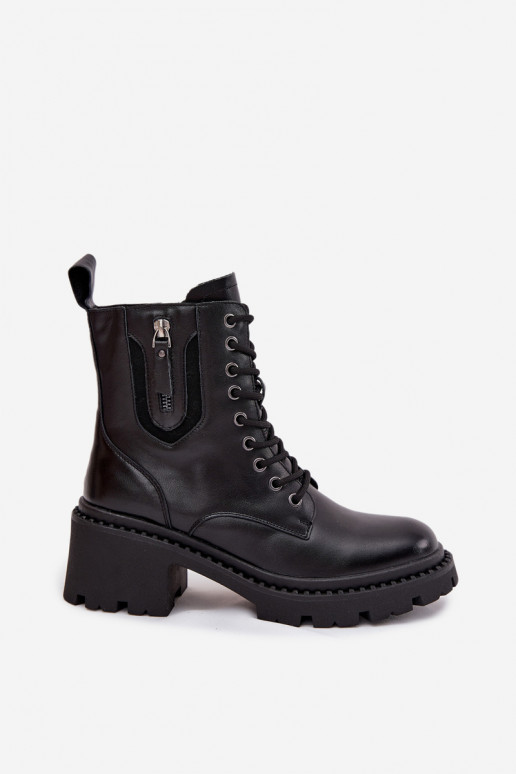 Piel Botas de mujer reloj calentamiento Vinceza 86418 de color negro Piel Botas de mujer reloj calentamiento Vinceza 86418 de color negro