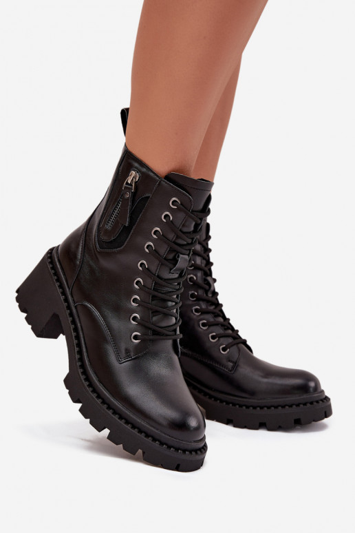 Piel Botas de mujer reloj calentamiento Vinceza 86418 de color negro Piel Botas de mujer reloj calentamiento Vinceza 86418 de color negro