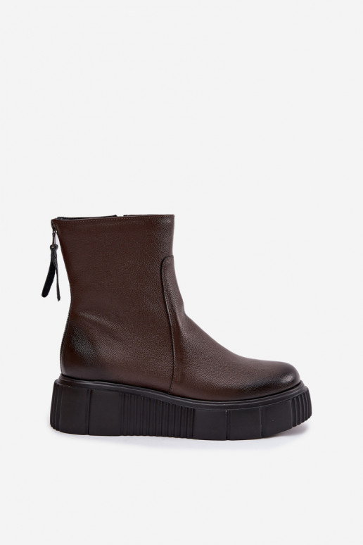 Zazoo 60369 Botas de mujer con una plataforma CzekoladoAe Zazoo 60369 Botas de mujer con una plataforma CzekoladoAe