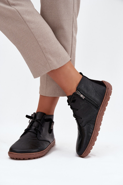 Piel zapatos Barefoot Femenino Con decoraciones Detalem Zazoo 30072 de color negro Piel zapatos Barefoot Femenino Con decoraciones Detalem Zazoo 30072 de color negro