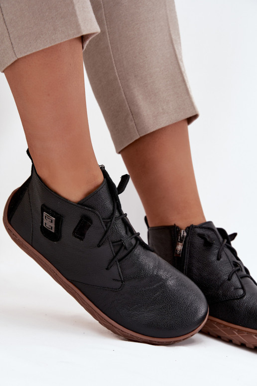 Piel zapatos Barefoot Femenino Con decoraciones Detalem Zazoo 30072 de color negro Piel zapatos Barefoot Femenino Con decoraciones Detalem Zazoo 30072 de color negro