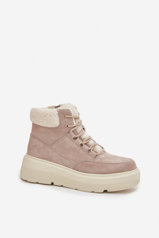 de gamuza Botas de nieve Femenino con calentamiento con una plataforma Vinceza 95354 beige de gamuza Botas de nieve Femenino con calentamiento con una plataforma Vinceza 95354 beige