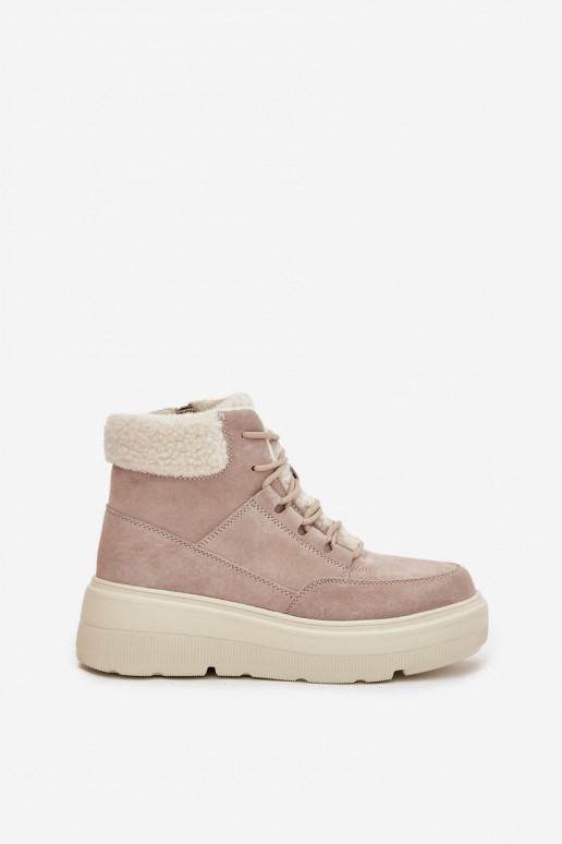 de gamuza Botas de nieve Femenino con calentamiento con una plataforma Vinceza 95354 beige de gamuza Botas de nieve Femenino con calentamiento con una plataforma Vinceza 95354 beige