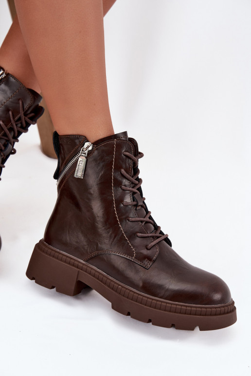 Piel botines de trabajo Femenino calentamiento Big Star SS274453 color marrón Piel botines de trabajo Femenino calentamiento Big Star SS274453 color marrón