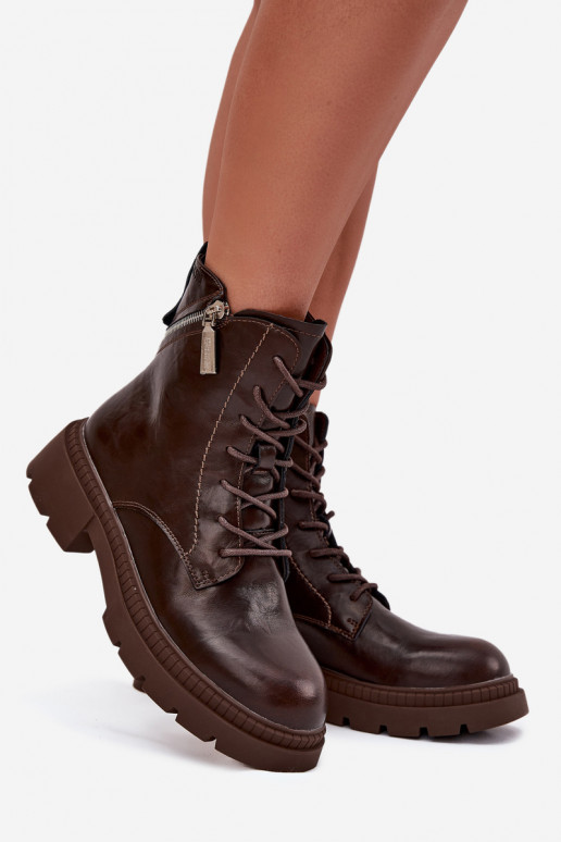 Piel botines de trabajo Femenino calentamiento Big Star SS274453 color marrón Piel botines de trabajo Femenino calentamiento Big Star SS274453 color marrón