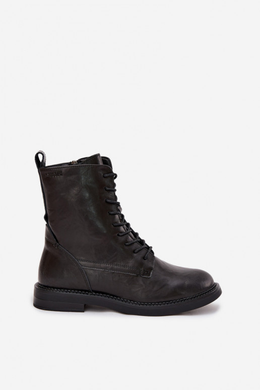 Piel calentamiento Femenino botines de trabajo Big Star SS274480 de color negro