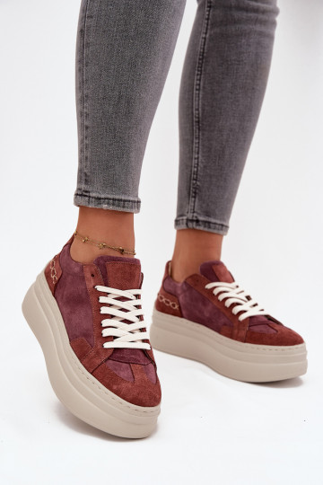 Botas deportivas de ante con plataforma, Zazoo N1270S3, color violeta 2