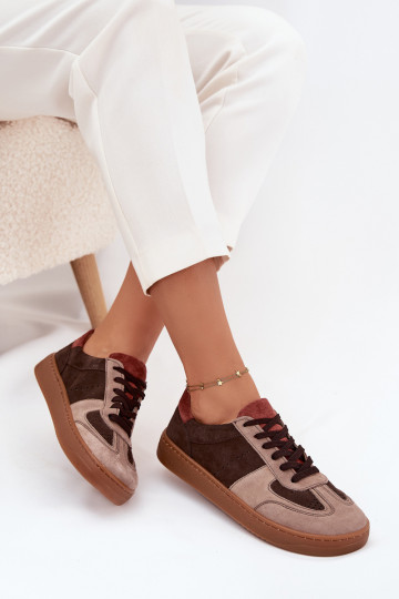 Piel de gamuza Zapatillas modelo zapatos. Barefoot Femenino Zazoo N1277 color marrón