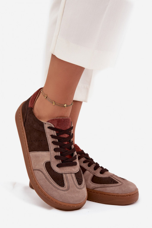 Piel de gamuza Zapatillas modelo zapatos. Barefoot Femenino Zazoo N1277 color marrón