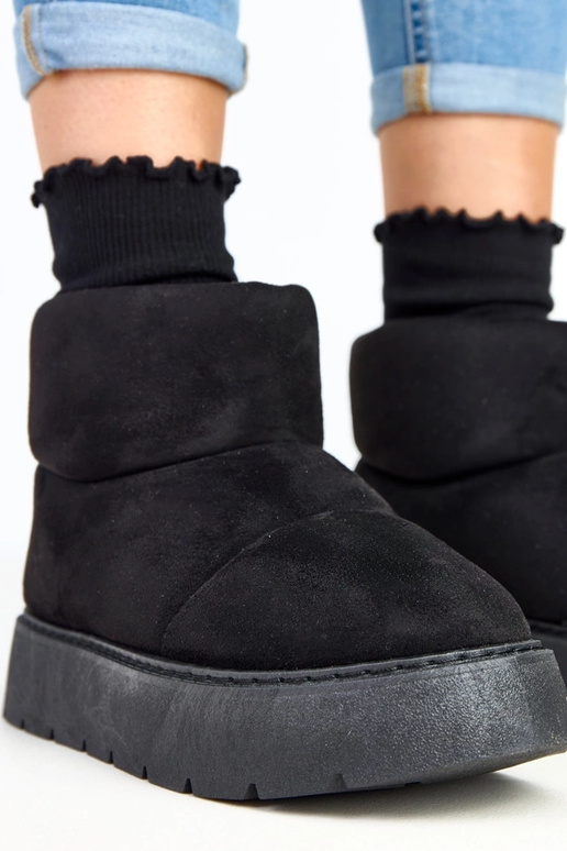 Botas de nieve forradas, negras, con... Botas de nieve forradas, negras, con...