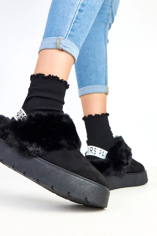 Botas de nieve cortos negros con... Botas de nieve cortos negros con...