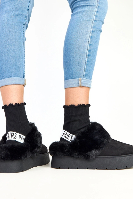 Botas de nieve cortos negros con... Botas de nieve cortos negros con...