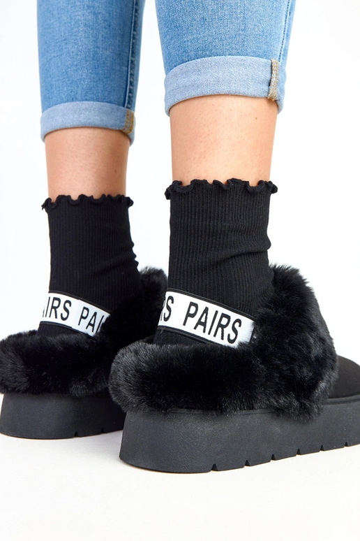 Botas de nieve cortos negros con... Botas de nieve cortos negros con...