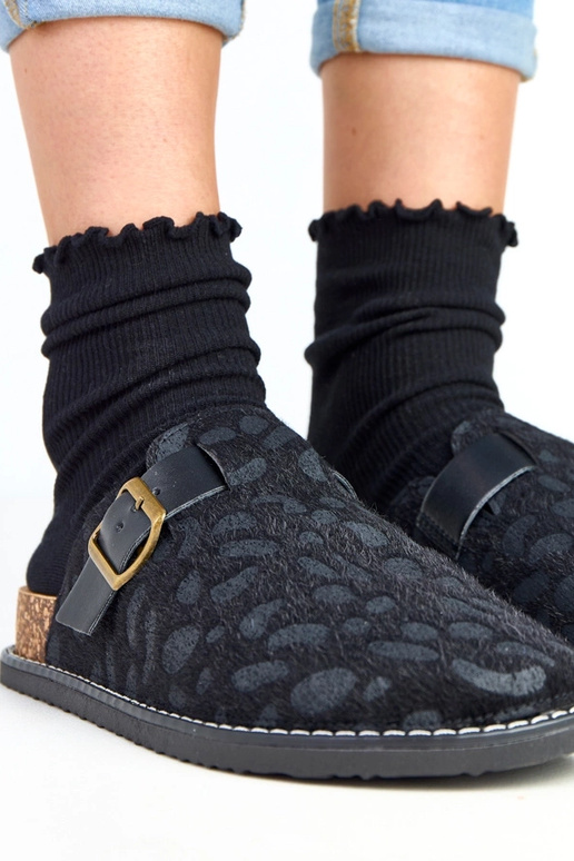 Chanclas femeninas negras con... Chanclas femeninas negras con...