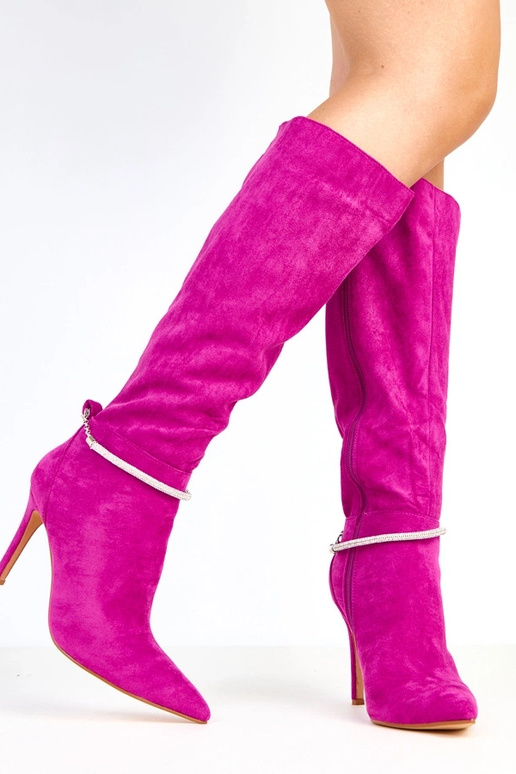 Botas altas de ante violetas con... Botas altas de ante violetas con...