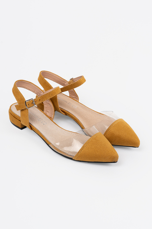 Colores mostaza sandalias z zakrytymi palcami