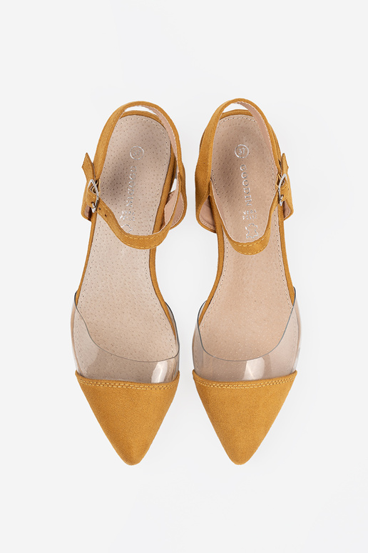 Colores mostaza sandalias z zakrytymi palcami