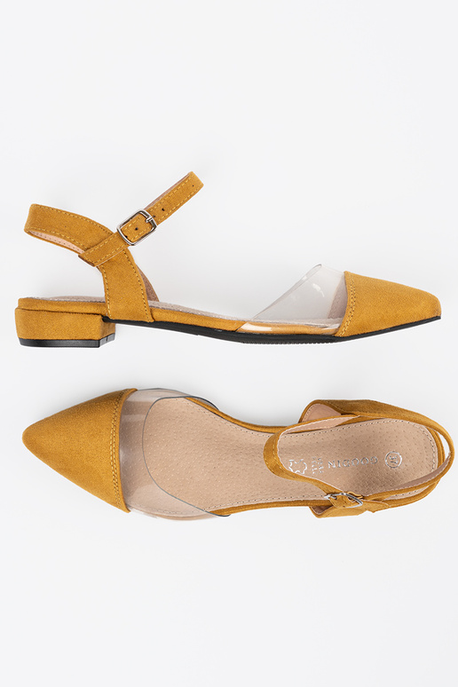 Colores mostaza sandalias z zakrytymi palcami
