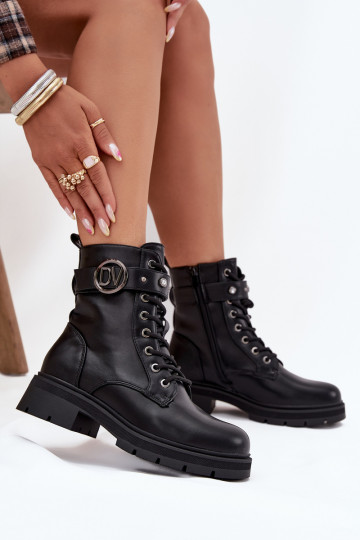 Botas de trabajo térmicas para mujer con detalles decorativos, color negro, Talyssa