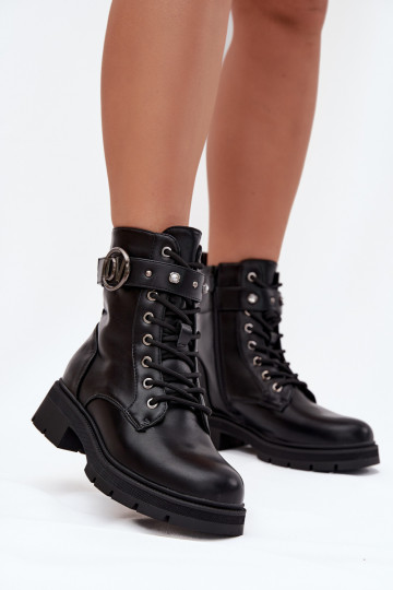 Botas de trabajo térmicas para mujer con detalles decorativos, color negro, Talyssa 2