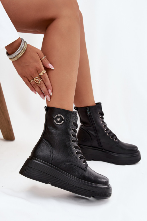 botas de trabajo para mujer con tobillo acolchadas y plataforma con detalles decorativos Vinceza 16513 color negro botas de trabajo para mujer con tobillo acolchadas y plataforma con detalles decorativos Vinceza 16513 color negro