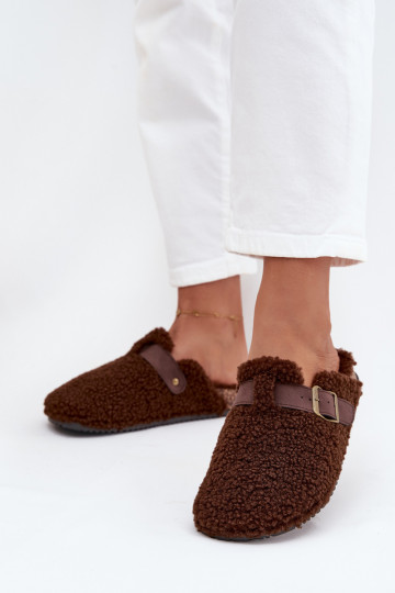 Zapatillas de casa para mujer con forro de piel de oveja, color marrón Lorivine 2