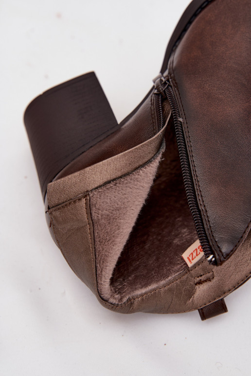 calentamiento Botas de mujer de cuero ecológico CzekoladoAe Talienne