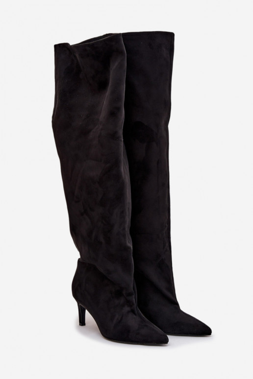 botas de mujer con tacones finos Un modelo convincente de color negro Tiene quevilla botas de mujer con tacones finos Un modelo convincente de color negro Tiene quevilla