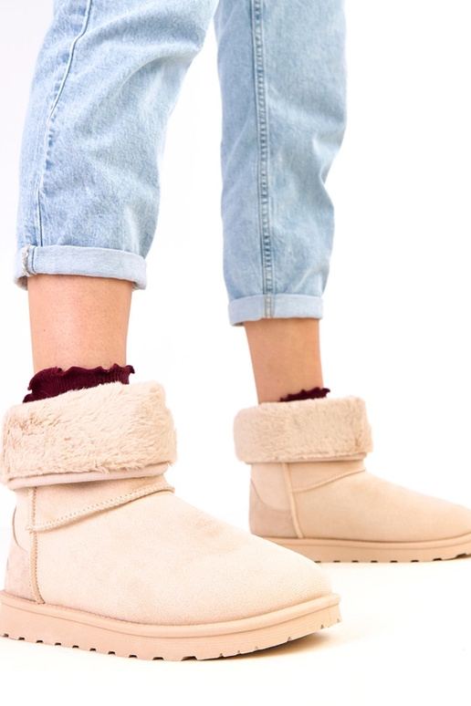 Botas de nieve color arena con piel...